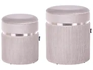 Set of 2 Storage Pouffes CAMDENTON Velvet Light Grey_1186023