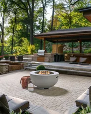 Gas Fire Pit DAISETU Concrete Light Grey_956323