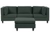 Modulsofa 3-Sitzer UNSTAD mit Ottomane Stoff Dunkelgrün