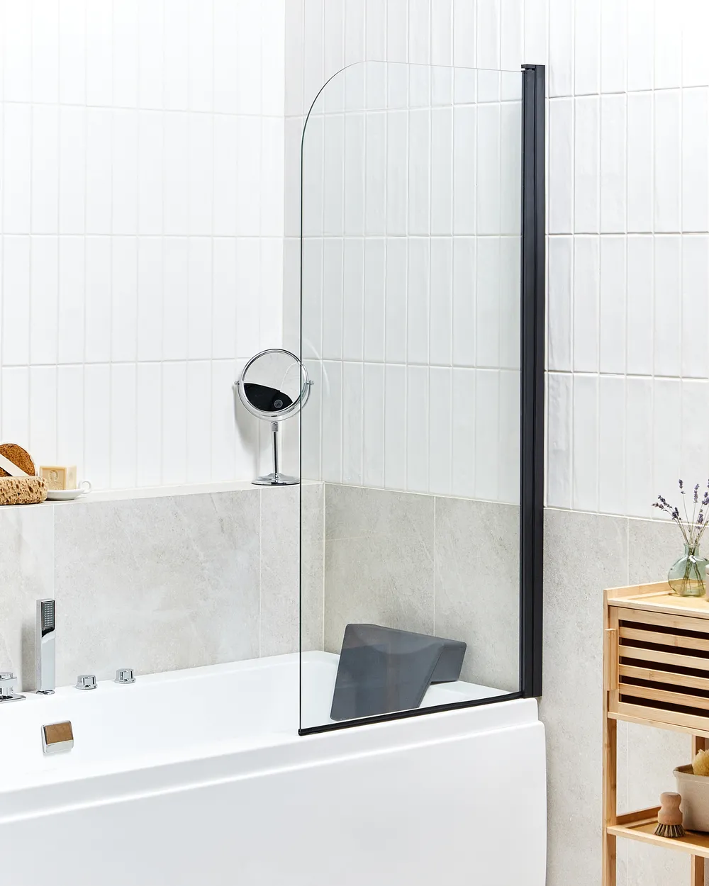 Badewannenaufsatz LAPAN 140 x 70 cm Schwarz