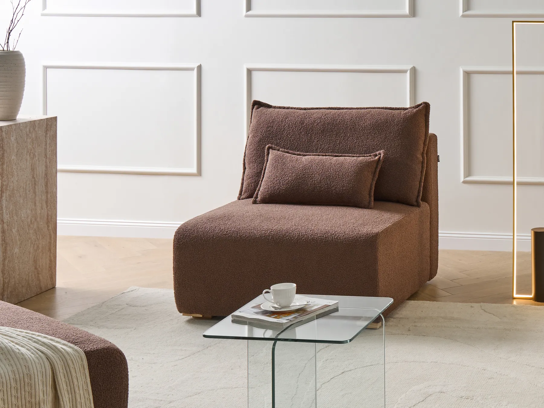 1-Seat Section NERBO Boucle Brown_1034278