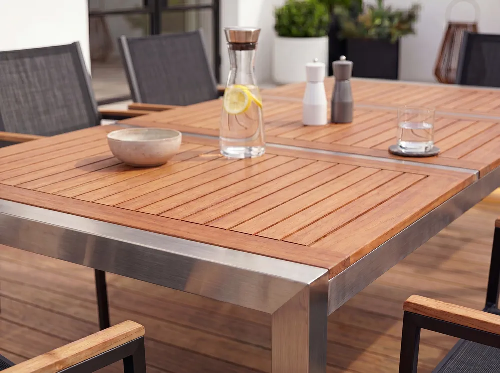 Garden Dining Table GROSSETO 180 cm 90 cm Eucalyptus Wood Brown_1108375