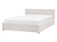 Ottoman Bed LAURESSES Fabric Light Beige 140 x 200 cm (EU Double)_1153486