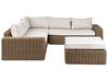 Garten Ecksofa mit Ottomane 6-Sitzer PALERMO modular Polyrattan Braun