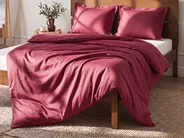 Bettwäsche-Set PARKROSE 150 x 200 cm Baumwollsatin Burgunderrot_1071708