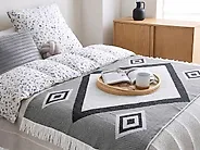 Blanket KATTIKE Fabric 130 x 170 cm Grey_1178553