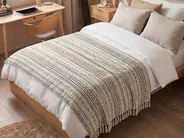 Kuscheldecke PANVEL Baumwolle 130 x 180 cm Weiß_829388