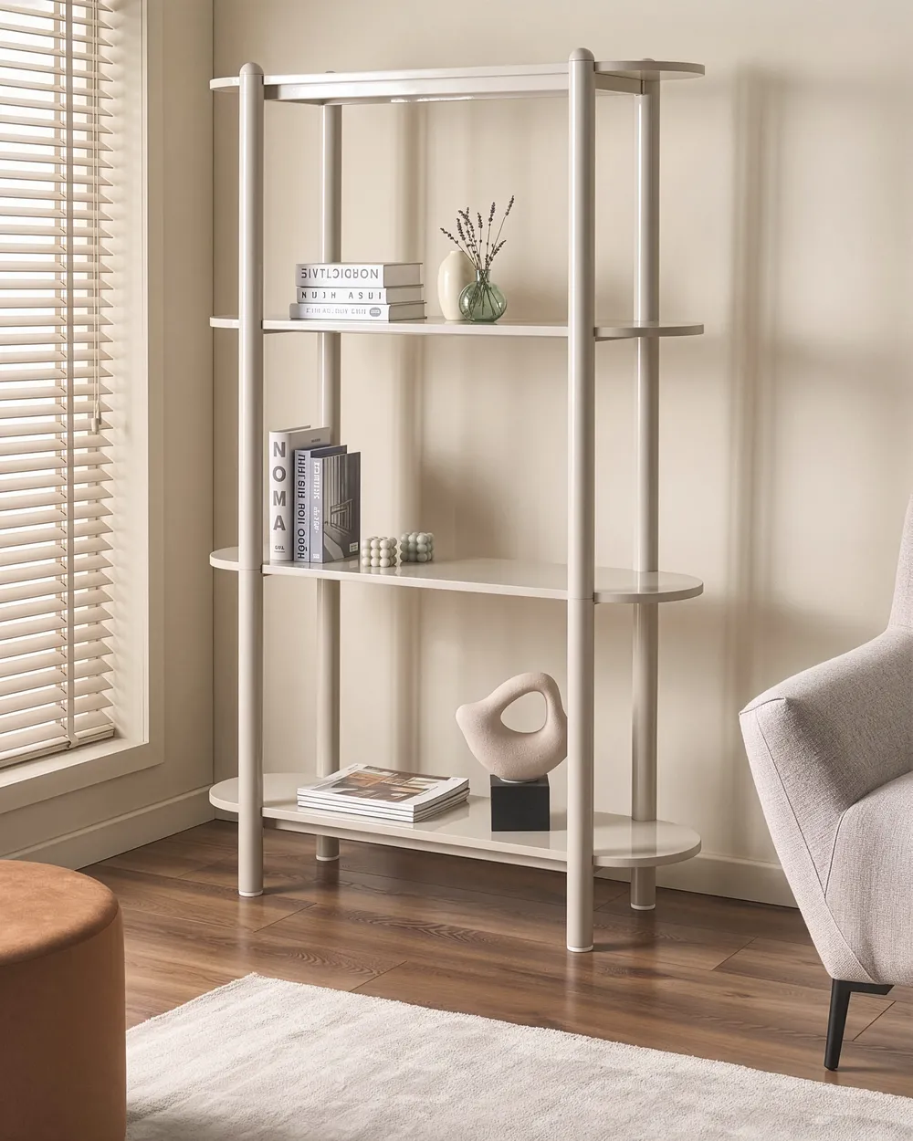 Bücherregal mit 3 Ebenen GRANITY 170 cm Beige