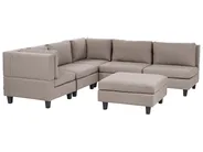 Modular Corner Sofa 5 Seater UNSTAD with Ottoman Fabric Brown Right Hand_924975