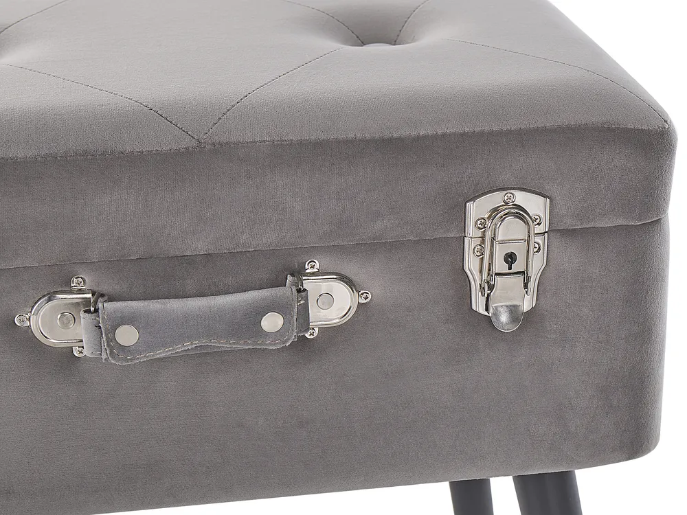 Storage Stool MALLARD Velvet Grey_719932