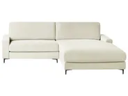 Ecksofa 3-Sitzer MALOY Chenillegewebe Cremeweiß linksseitig_893661