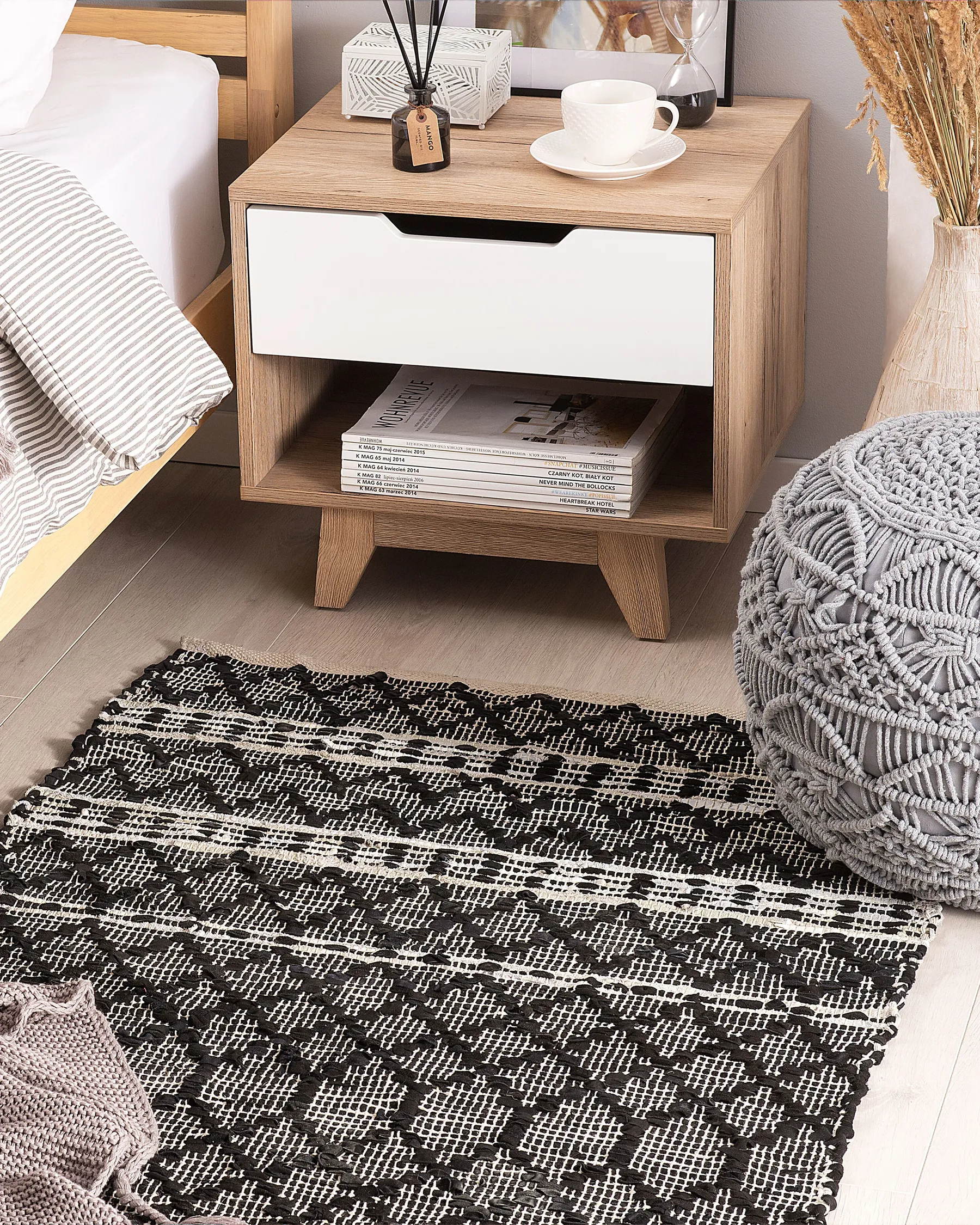 Teppich FEHIMLI Schwarz 80 x 150 cm Echtleder_757890