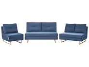 Sofa Set 6-Sitzer JERSLEV Stoff Blau_1013756