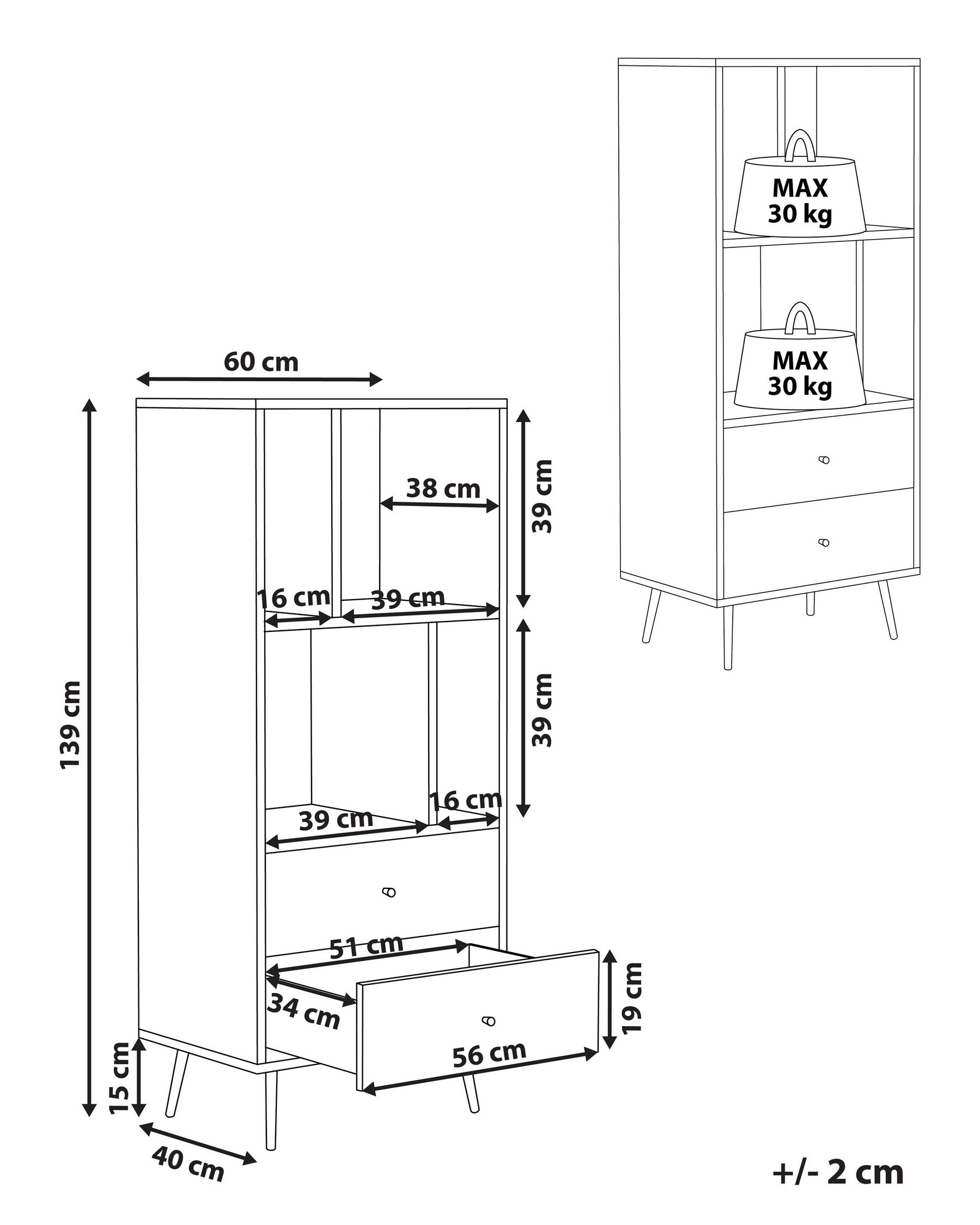 Regal RICHMOND 139 cm Dunkle Walnuss_779749