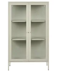 Vitrine mit Glastüren NASH 90 cm Metall Hellbeige_1091104