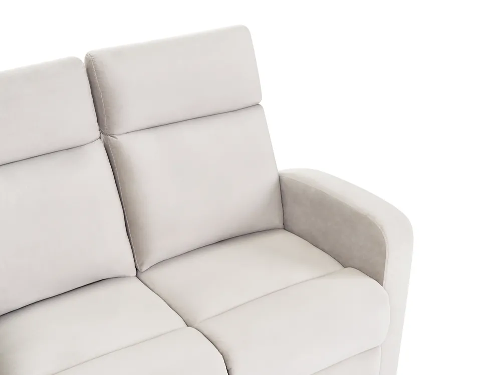 Sofa Set manuell verstellbar 3-Sitzer VERDAL Samtstoff Beige_1081172