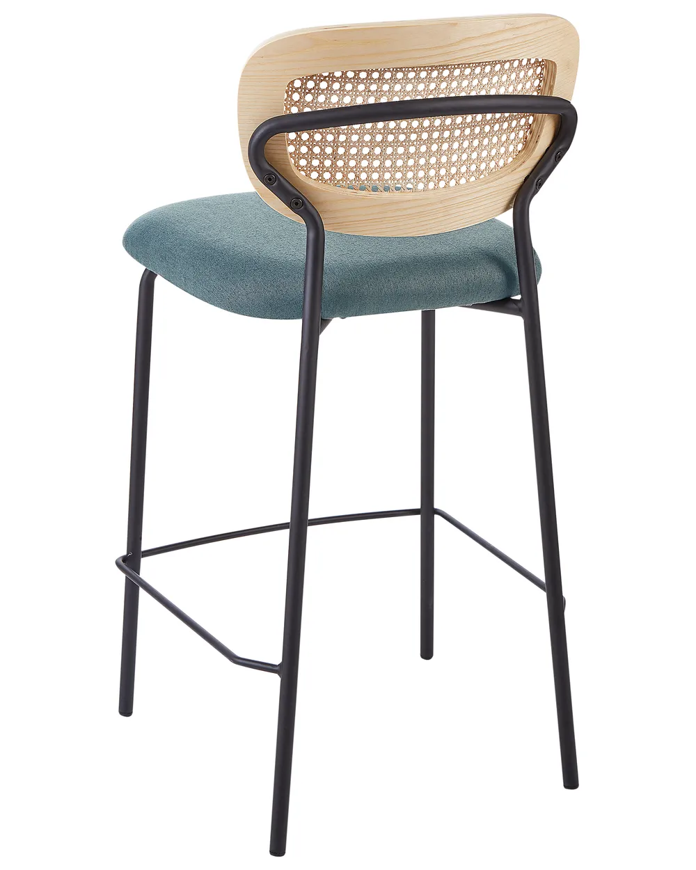 Set of 2 Bar Chairs MAYETTA Rattan Teal_931899