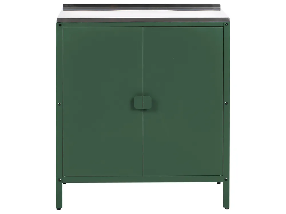 Outdoor-Küche 4er Set mit Spüle VILAMA Grün Metall_974480