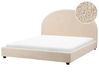 Bett mit Lattenrost Bouclé VAUCLUSE 160 x 200 cm Beige