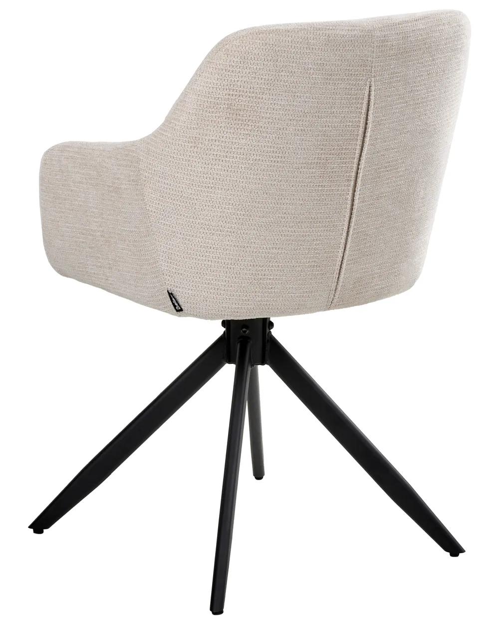 Set of 2 Dining Chairs Swivel LIKELY Fabric White_1042427