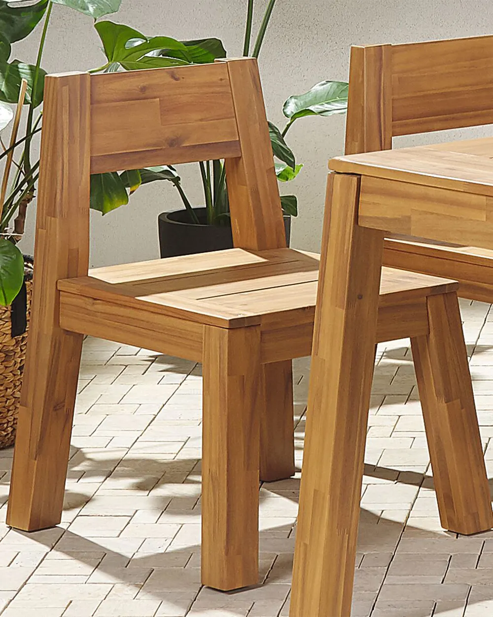 Gartenstuhl 2er Set LIVORNO Akazienholz Braun
