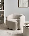 Swivel Armchair TORE Fabric Beige
