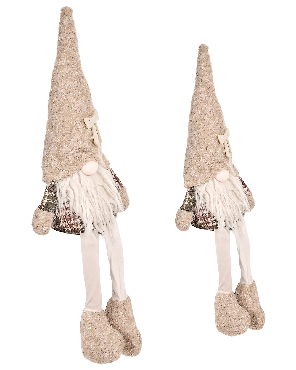 Weihnachtsdekoration 2er Set ILOMANTSI 35/38 cm Zwerg Beige