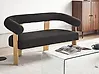 Sofa 2-Sitzer ILBRO Bouclé Schwarz / Hellbraun