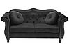Sofa 2-Sitzer SKIEN Samtstoff Schwarz