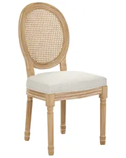 Set of 2 Chairs NIVLOC Wood Light Brown/ Beige_1090751