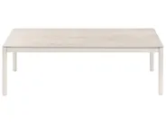 Garten Ecksofa mit Tisch 5-Sitzer TONARA Metall Hellbeige rechtsseitig_1125129