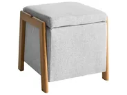 Living Room Set 3 Seater EDLAND with Pouffe Fabric Light Grey_1040703