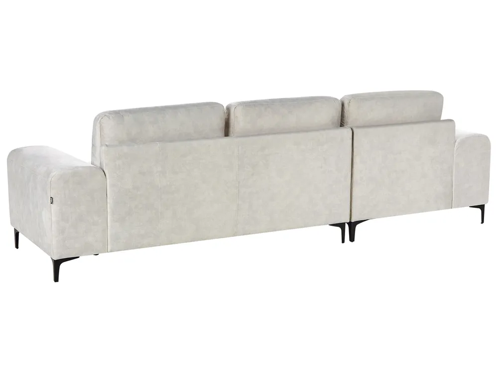 Ecksofa 4-Sitzer KIRUNA Samtstoff Hellbeige rechtsseitig_958022