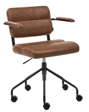 Schreibtischstuhl CANDOR Kunstleder Dunkelbraun_1059312