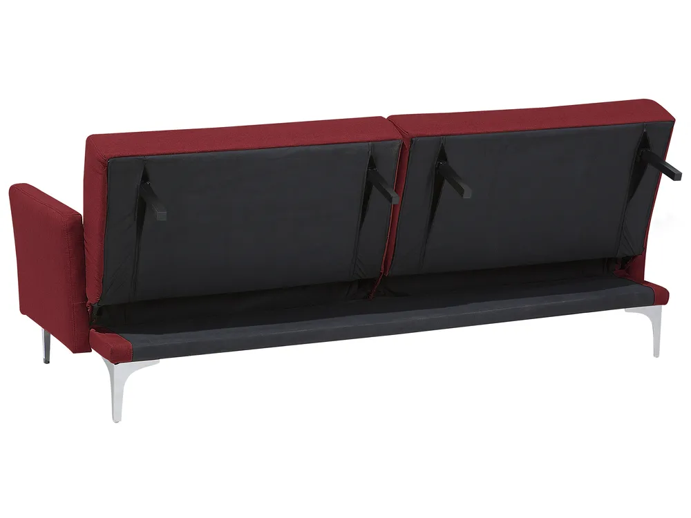 Sofa Bed 3 Seater LUCAN Fabric Dark Red_768313