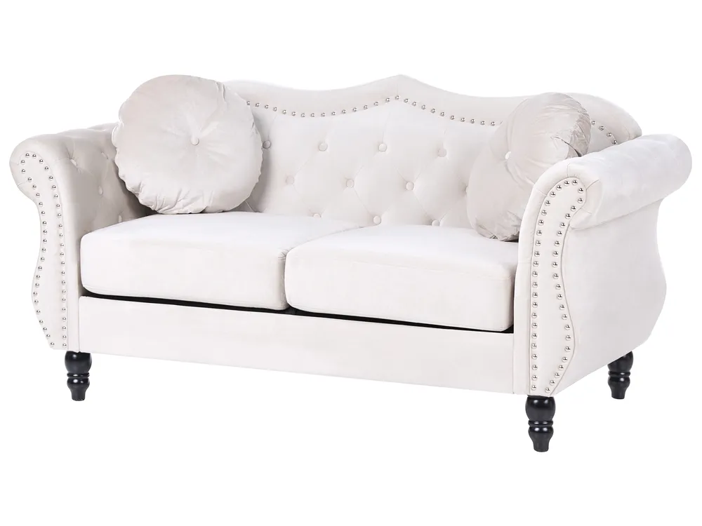 Living Room Set 5 Seater SKIEN Velvet Light Beige_743303