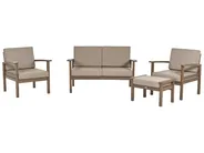 Lounge Set mit Tisch 4-Sitzer MANILA zertifiziertes Akazienholz Dunkelbraun_862480