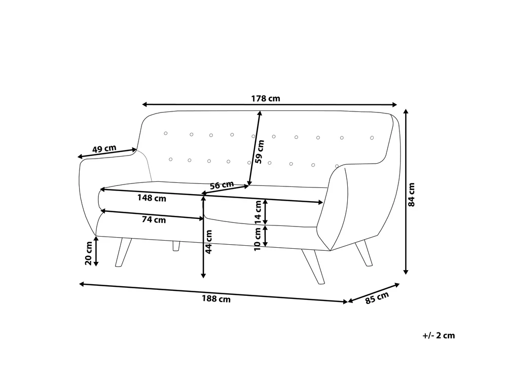 Sofa 3-Sitzer BODO Samtstoff Smaragdgrün_772113
