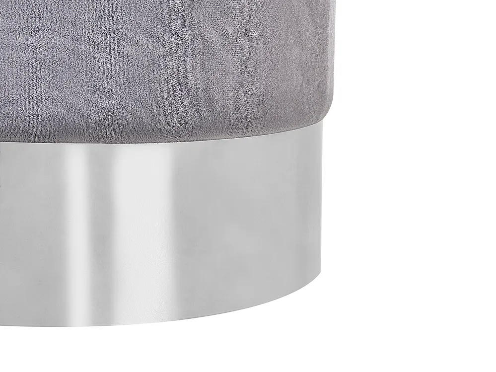 Pouf BRIGITTE Samtstoff Grau_782038