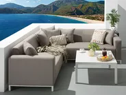 Garten Ecksofa mit Tisch 5-Sitzer BELIZE modular Beige linksseitig_833557