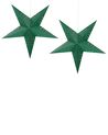 Set of 2 Hanging Decorations LED MOTTI 60 cm Star Emerald Green