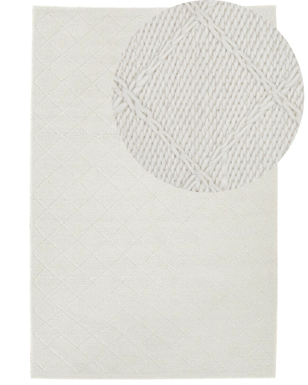 Teppich ELLEK Weiß 160 x 230 cm Wolle