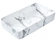 Aufsatzwaschbecken IPALA 62 x 35 cm Keramik Weißer Marmor_922246