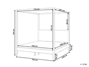 Four Poster Bed Wood HAILLICOURT 160 x 200 cm (EU King Size) Light Brown_1037202