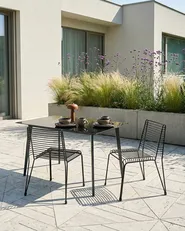 Gartenstuhl 2er Set CHIEVE Metall Schwarz_1049222