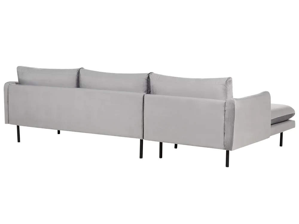 Corner Sofa 4 Seater VINTERBRO Velvet Grey Right Hand_900550