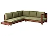 Garten Ecksofa 5-Sitzer MARETTIMO zertifiziertes Akazienholz Grün linksseitig