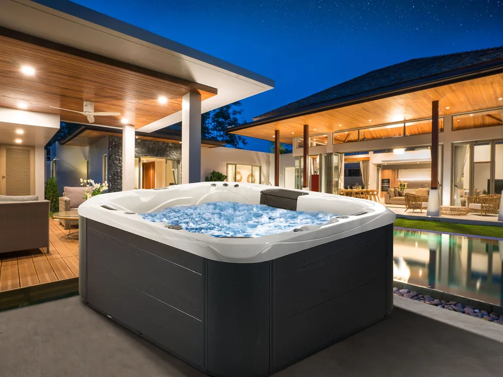 Outdoor Hot Tub with LED LASTARRIA White_879357