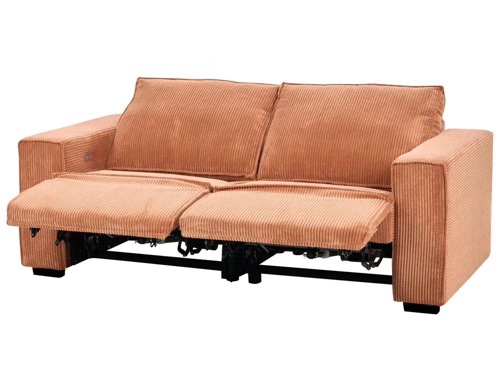 Sofa elektrisch verstellbar 2-Sitzer NUKARI Cord Orange_918677
