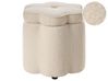 Pouf mit Stauraum FLOWER Blume Bouclé Cremeweiß
